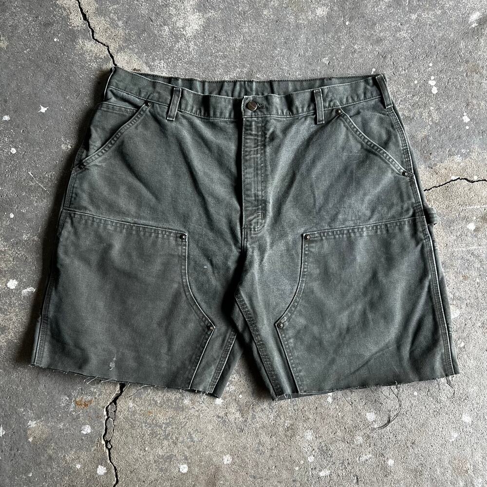 Carhartt green double knee work wear carpenter shorts